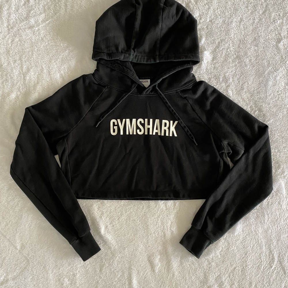 Gymshark Black Cropped Hoodie